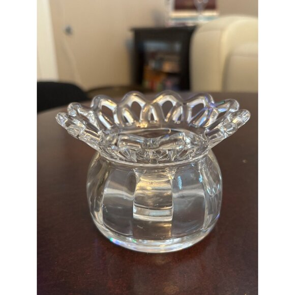 Set of 2 Vintage Crystal Glass Taper / Pillar Candle Holders 2 Tapers included - Picture 11 of 12